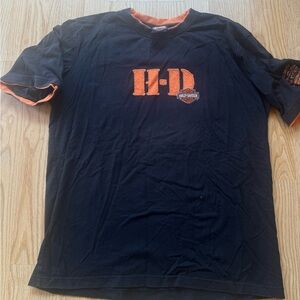 Harley-Davidson Black Tee with Orange Accents